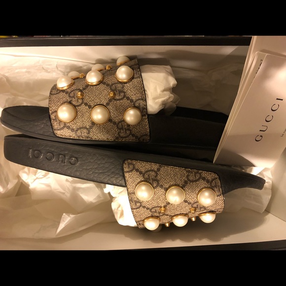 Gucci Shoes - Gucci pearl slides size 36 (women’s 6- 61/2)